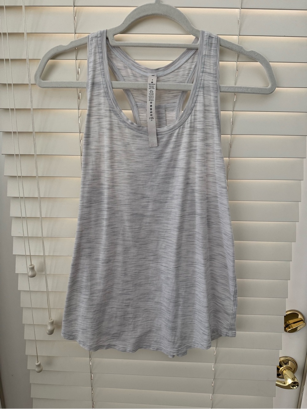 Lululemon Love Tank Pleated Space Dye Ice Grey Alpine White - Picture 2 of 8